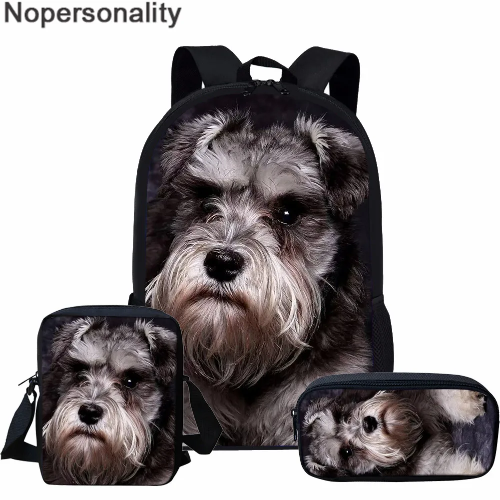 Nopersonality милый Schnauzer рюкзак для детей девочек школьные рюкзаки для мальчиков повседневная школьная Студенческая сумка пакет женский рюкзак Mochila - Цвет: Z2324CEK