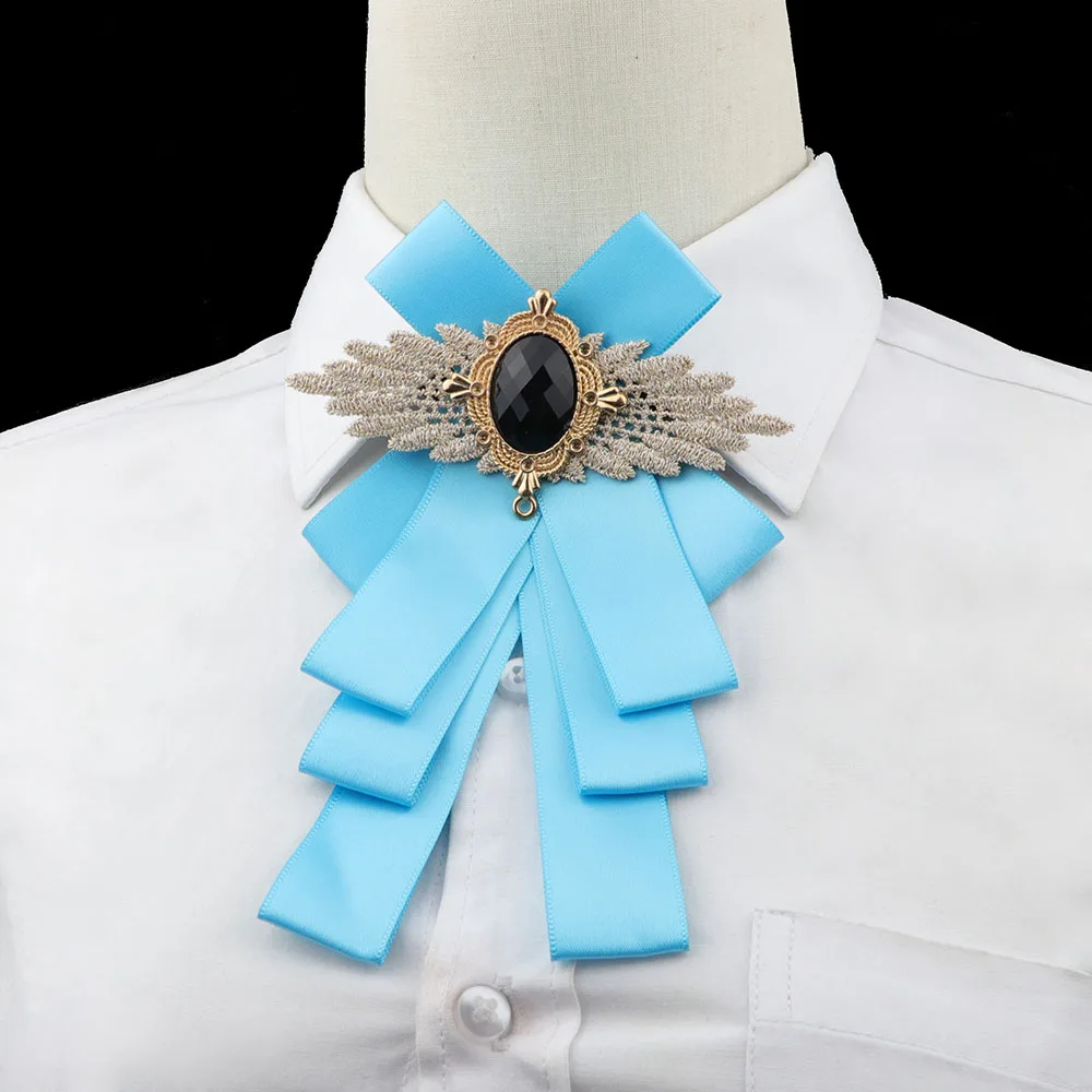 Женский однотонный галстук-бабочка великолепный винтажный шикарный галстук-бабочка элегантные ювелирные изделия воротник-галстук регулируемые съемные воротники аксессуар для рубашек - Цвет: 10