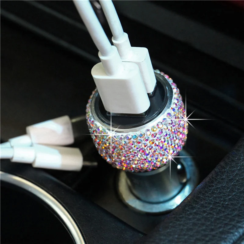 Алмазный Кристалл Двойной зарядное устройство USB линия Bling горный хрусталь автомобильного прикуривателя Универсальный кабель для передачи данных для iPhone Xiaomi huawei