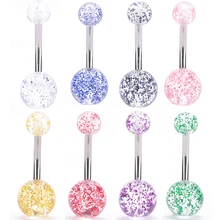 8 шт Смешанные Цвета Новое поступление силиконовый пирсинг пупка гибкий стержень прозрачный стальной пирсинг nombril гвоздики Рождественский подарок серьги