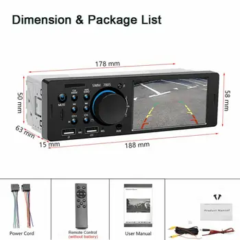 

Audio Car MP5 Player Universal Touch screen Hands-free 12V 87.5-108MHz QN8035