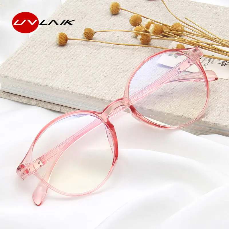 UVLAIK, классические ретро круглые очки, оправа для мужчин и женщин, анти-синяя оптическая оправа для очков, анти-синий светильник, оправа для очков
