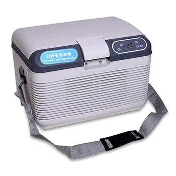 

12L car refrigerator five key control temperature adjustable dual core cooling heating 12/24 / 220V car home two users