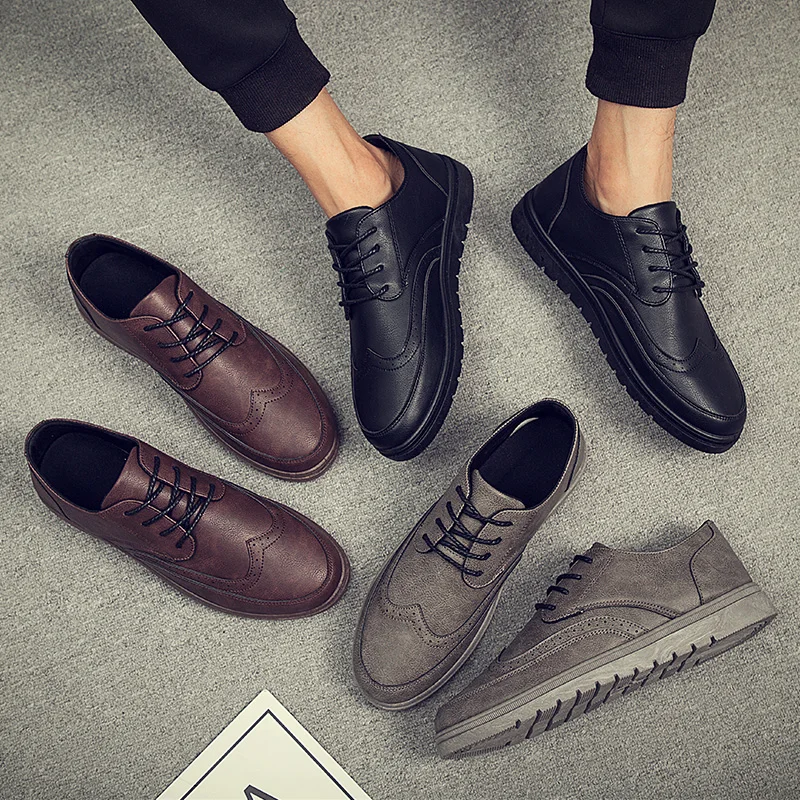 elegant leather men casual shoes fashion office work male footwear italian designer comfortable mens brogue oxford shoes for men (59)