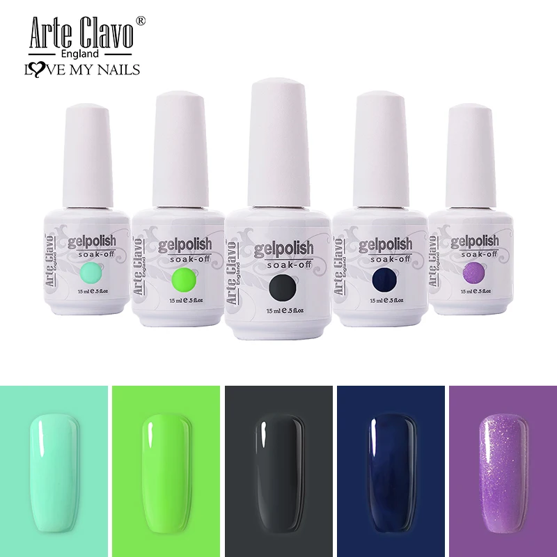 

Arte Clavo 15ml Gel Nail Polish Set UV 179 Colors Nail Gel Varnish Hybird Top Base Coat For Manicure DIY Design Nail Art Primer