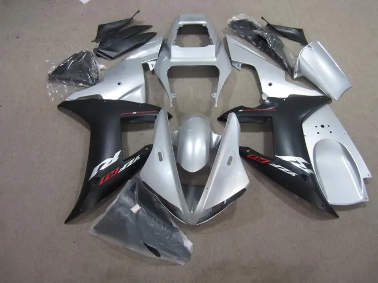 4 подарки мотоциклетный обтекатель abs комплект подходит для Yamaha Yzf R1 2002 2003 YZF1000 R1 02 03 полный Обтекатели набор серебряный черный