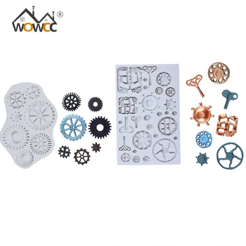 

WOWCC 3D Gear silicone cake mold fondant mold cake decorating tools chocolate gumpaste mold wedding love cake decorating