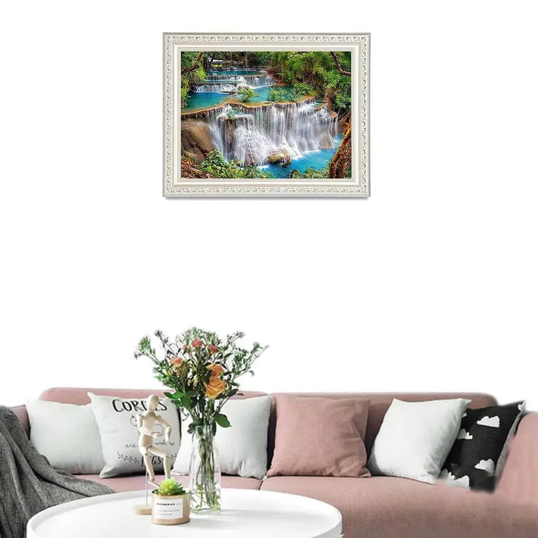 Картина с водопадом, холст 5D, сделай сам, алмазная квадратная живопись, домашний офис, настенные картины для дома, офиса и т. д., без декора