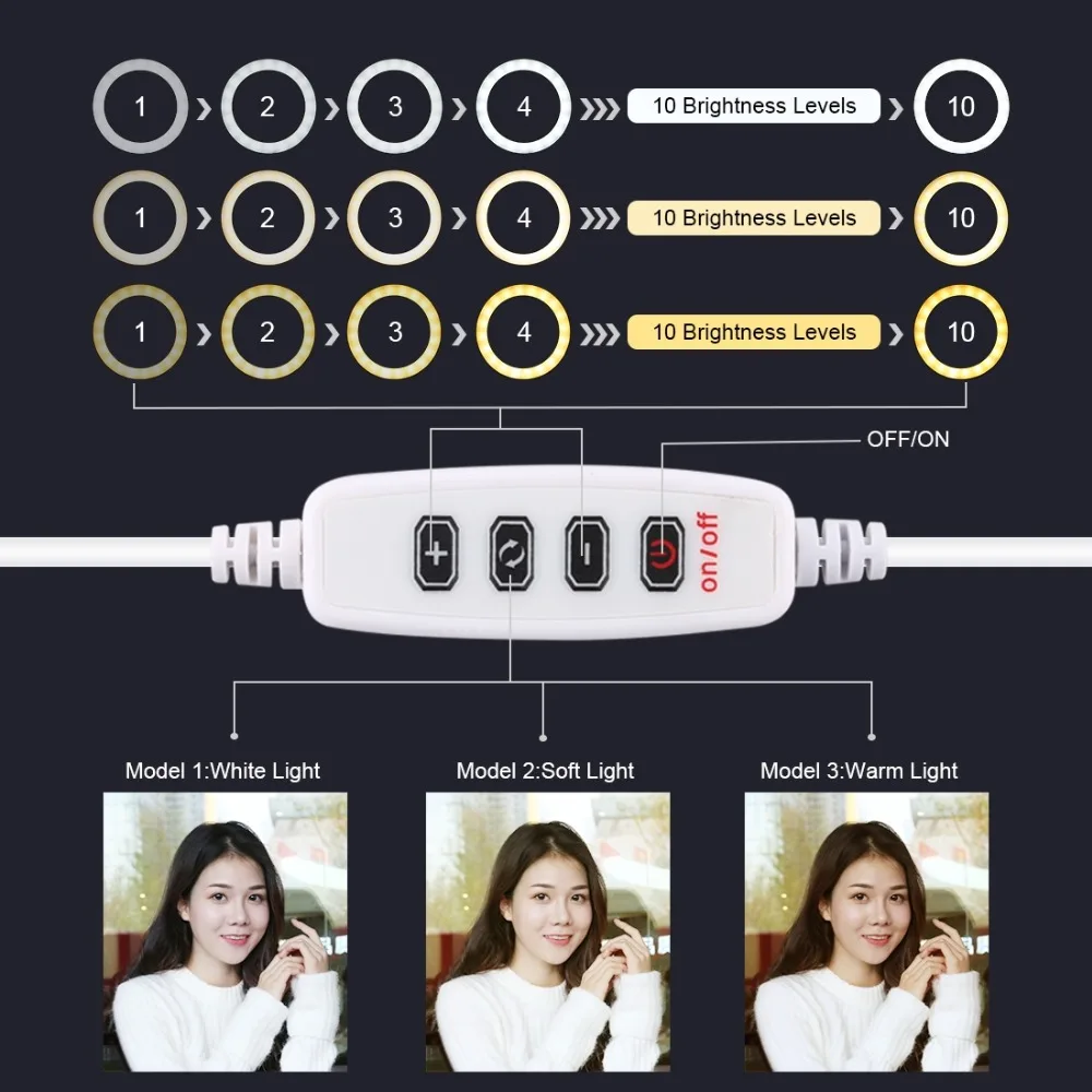 PULUZ 4.76.210.2 inch Dimmable SMD LED Selfie Ring Light Photography Blogger Vlogging Youtube Video Light&Cold Shoe Ball Head (5)