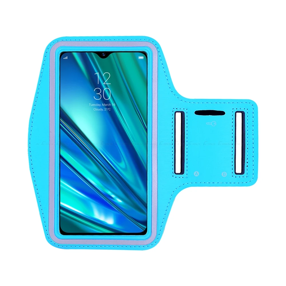 Небесно-голубой Чехол для спортивной гимнастики, бега, тренировки, нарукавная повязка для Oppo Realme C1 C2 Q 1 2 3 3i 5S 5X2 Pro XT X Lite, чехол для телефона - Цвет: Небесно-голубой