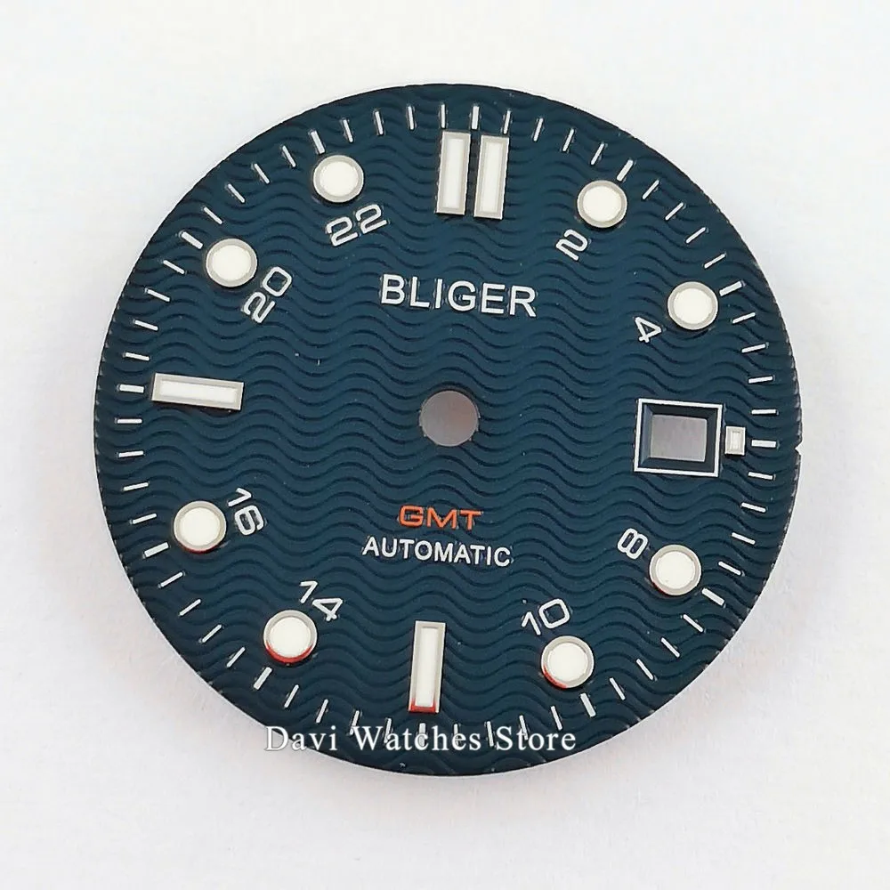 A1-bliger logo 31 мм, часы с циферблатом, белый, черный, синий циферблат подходит ETA 2836/2824 DG2813/3804 Miyota 8215 821A механизм - Цвет: A1-bliger logo