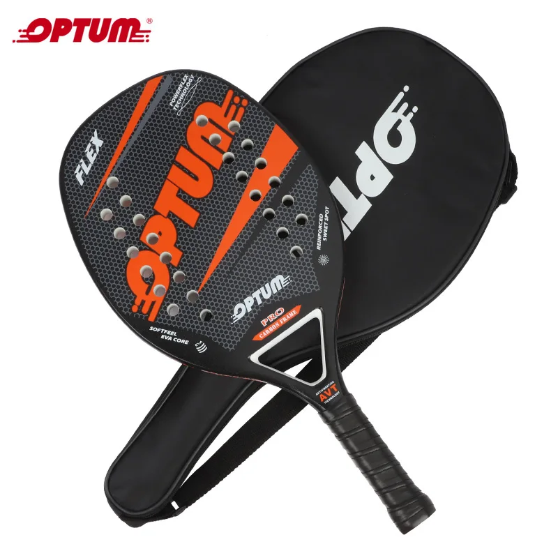 OPTUM FLEX пляжная Теннисная ракетка, углеродное волокно зернистость лица с EVA Memory Foam Core пляжная Теннисная ракетка с чехлом