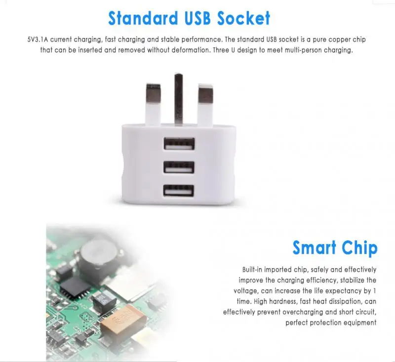 Штепсельная Вилка EU/US USB 3 0 зарядное устройство штекера адаптер для IPhone Huawei Mate 30