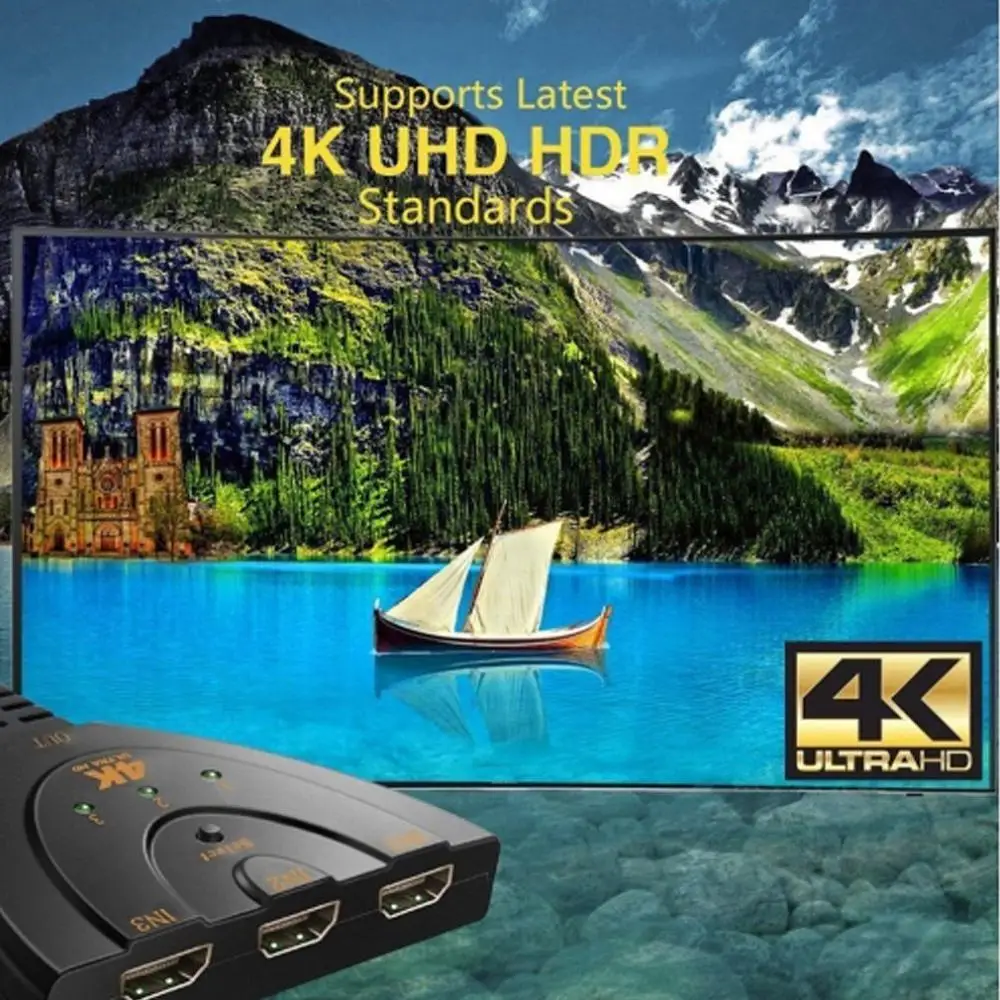 Mini 3 Port HDMI Splitter Adapter Cable 1.4b 4K*2K 1080P Switcher Switch In 1 Out Hub for DVD HDTV Xbox PS3 PS4 | Компьютеры и офис