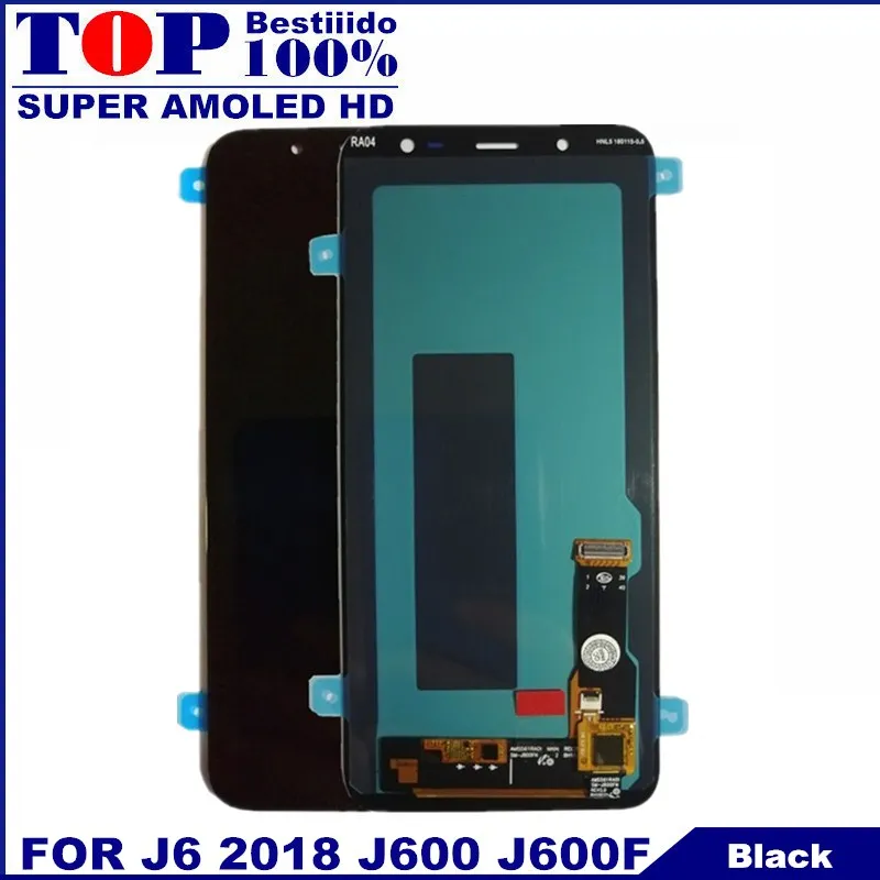 Супер AMOLED J600G/DS lcd для samsung Galaxy J6 J600 J600F ЖК-дисплей протестированный кодирующий преобразователь сенсорного экрана в сборе Замена