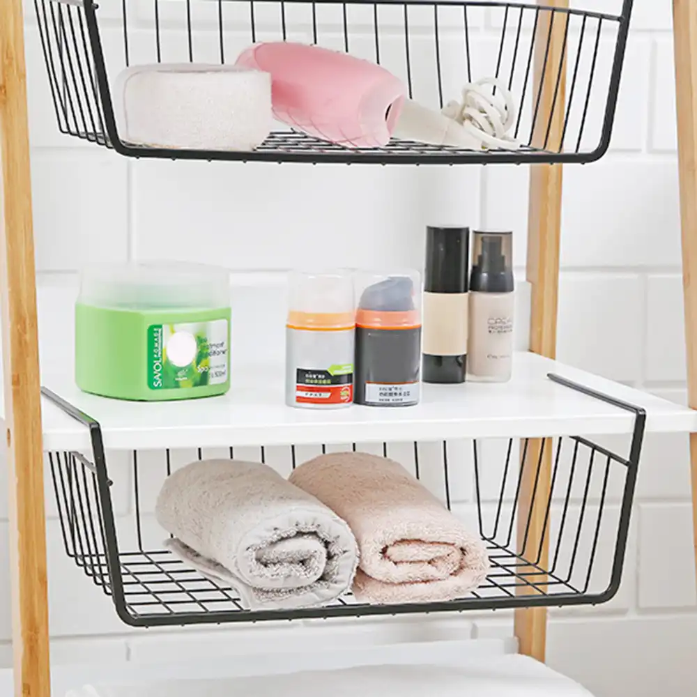 Kitchen Storage Bin Under Shelf Wire Rack Cabinet Basket Iron