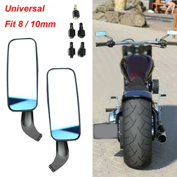 

1 Pair Rear view mirrors Plastic For Harley Motorcycle Rectangle Practical