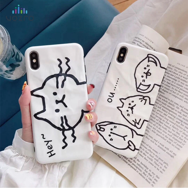 

VOZRO Luxury Cartoon Cute Kitty Cute Phone Case For IPhone 6 6S 7 8 Plus X XR XS MAX Back Cover