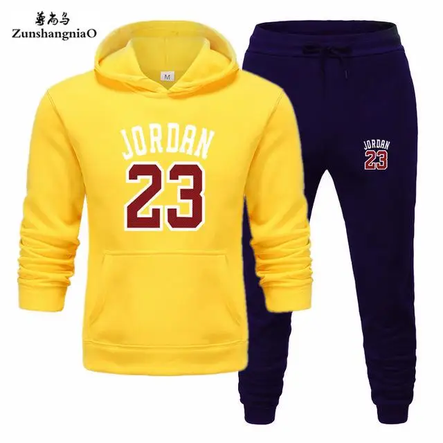yellow Black Новинка брендовая Новая мода JORDAN 23 Мужская спортивная одежда с принтом мужские толстовки пуловер хип-хоп мужской спортивный костюм толстовки Одежда - Цвет: yellow Black