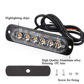 

4x Yellow 6LED Emergency Car Side Marker Light Trailer Warn Flash Strobe Lights Turn Signal Light Brake Light