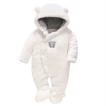 

2021 New Year Newborn Baby Winter Clothing Infant Baby Boy Girl Cotton Bear Embroidered Jumpsuit Romper Clothes Warm Outfits
