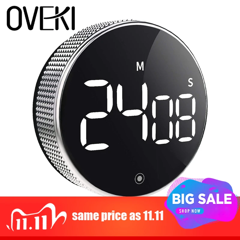 

OVEKI Kitchen Timer,Magnetic Countdown LED Digital Timer for Child Teacher Classroom Home Work Fitness Stopwatch Alarm Clock