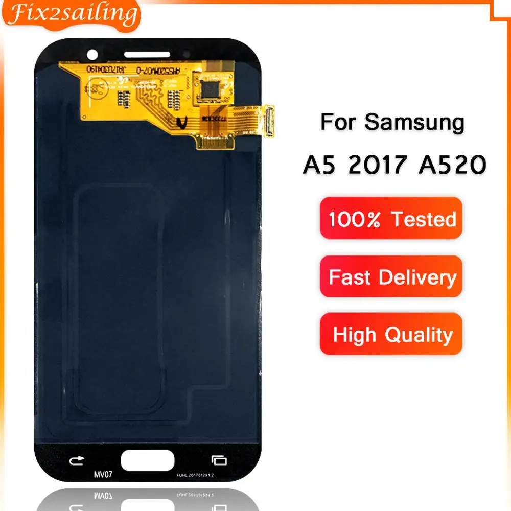 ЖК дисплей для Samsung Galaxy A5 2017 100% тестирование сенсорный экран A520 A520F в сборе