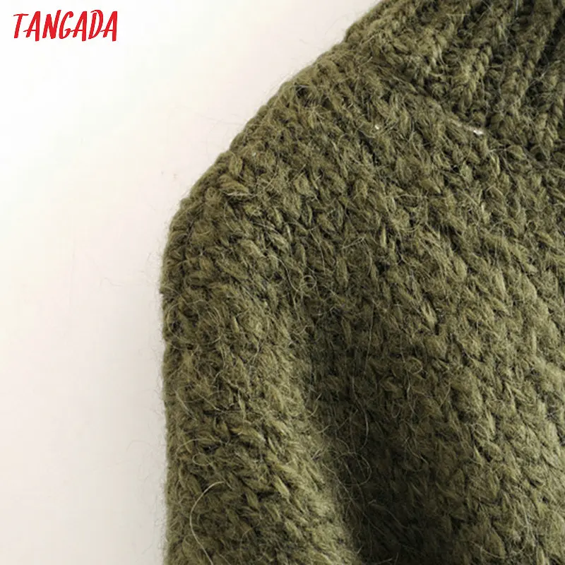 Tangada корейский шик для женщин конфеты цвет сладкий свитер Винтаж дамы свободные розовый вязаный джемпер Топы 3H269