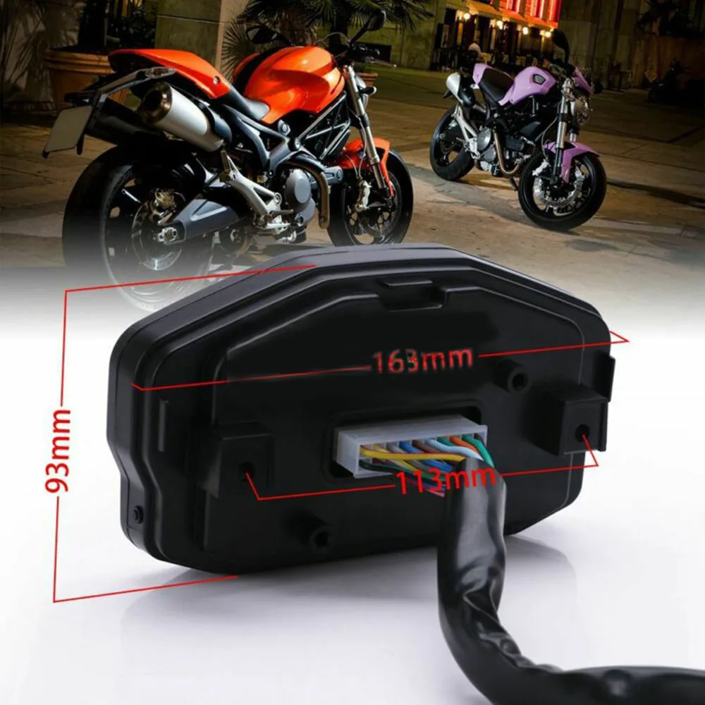 Черный светодиодный ЖК-цифровой одометр для мотоцикла, измеритель скорости с подсветкой