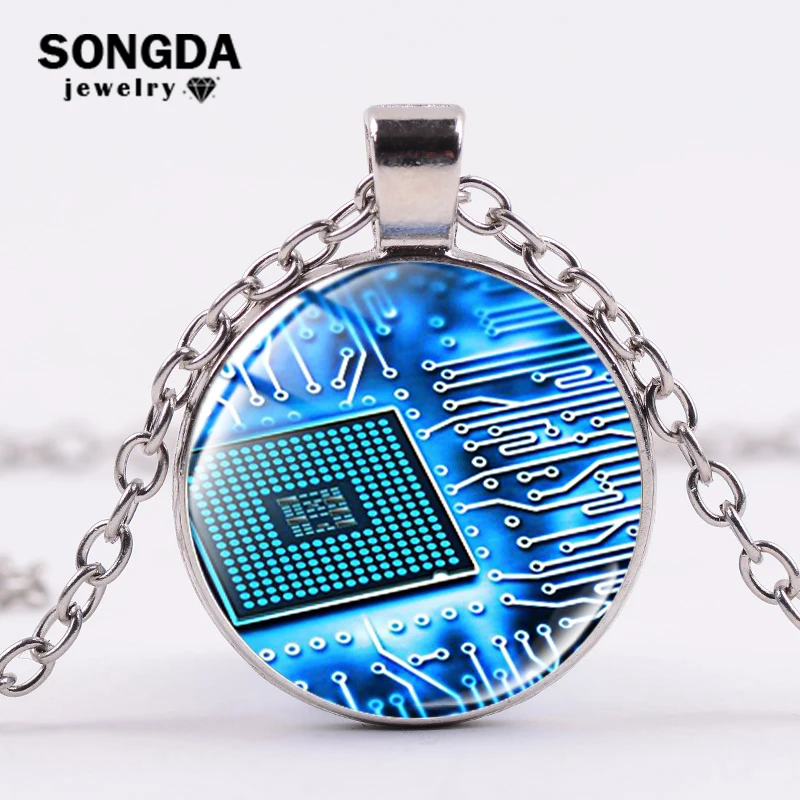 SONGDA синяя компьютерная печатная плата ожерелье компьютерный основной подарок
