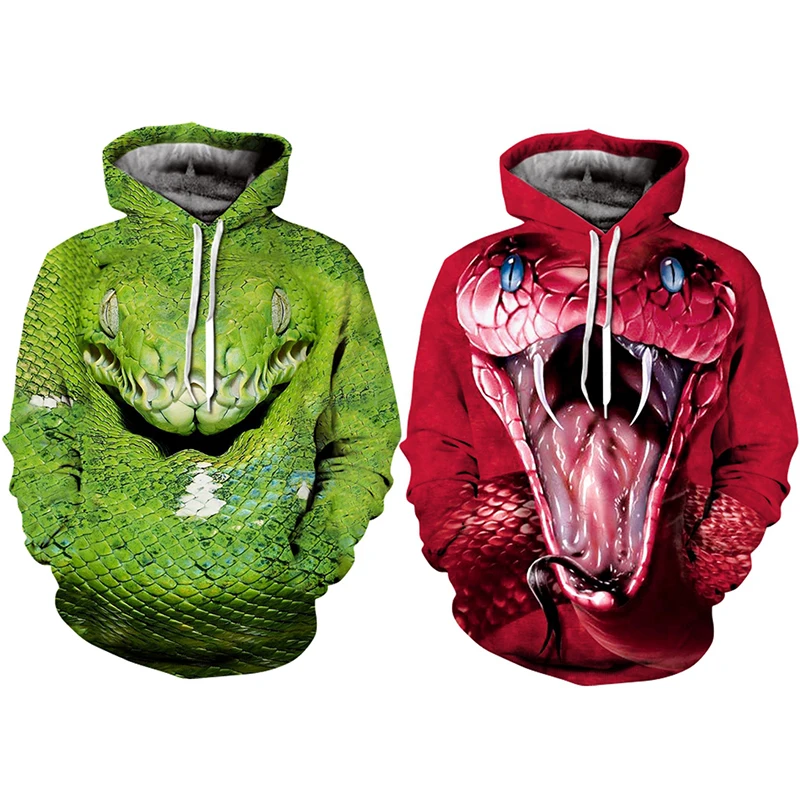 

Horror Python Hoodies for Men Winter Hip Hop Sweatshirt 3D Printed Cute Animal Hoody Pullovers Harajuku Hoodie Mens Punk Clothes