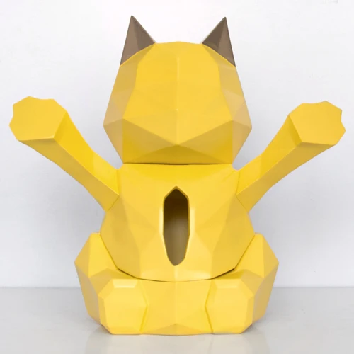 Фигурка кошки из смолы для кошек, коробка для салфеток, держатель для кухни, комнаты, стола, домашний декор, современный стиль Seidenpapier, креативный геометрический рисунок, 50ZJH34 - Цвет: 4