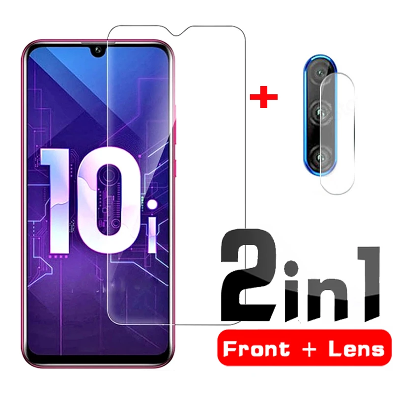 2in1 camera lens Tempered Glass for Huawei Honor 10i 10 i Screen Protector safty glass on honor xonor HRY-LX1T 6.21 | Мобильные