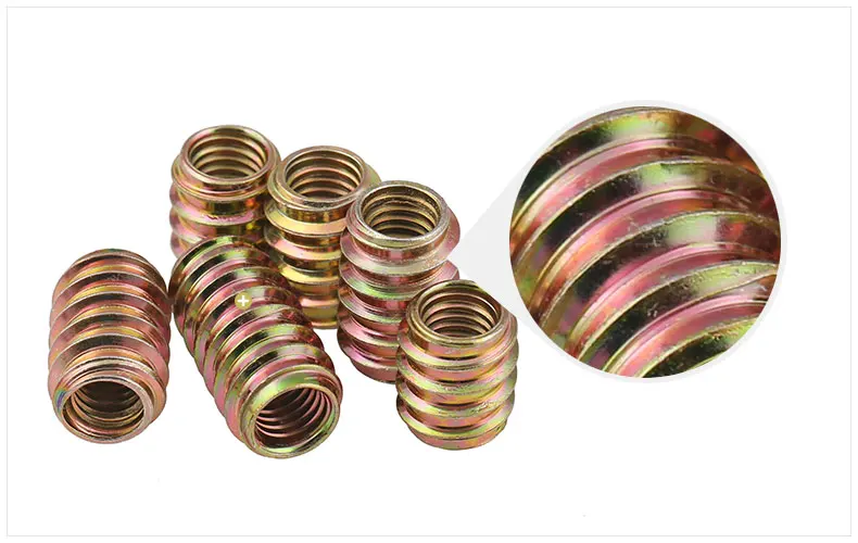 

M6M8M10 Plus жесткий Железный ремень внутри и снаружи зубчатая гайка без предварительно похороненных гайки мебель Массив дерева гайка для мебели 10 шт.