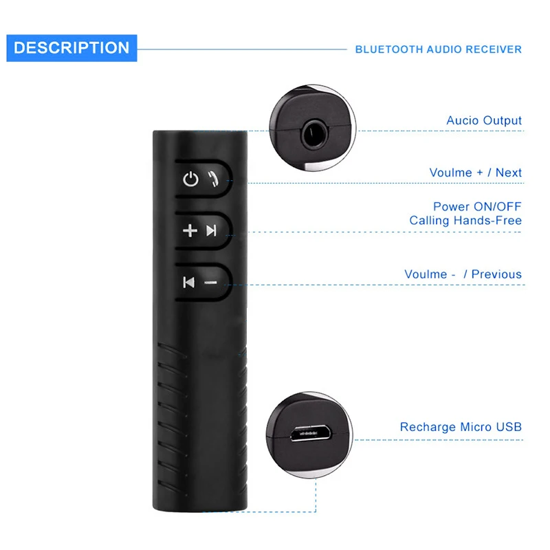 Bluetooth приемник AUX автомобильный беспроводной аудио адаптер 3,5 мм разъем музыка Bluetooth передатчик громкой связи для приемники для автомобиля Наушники