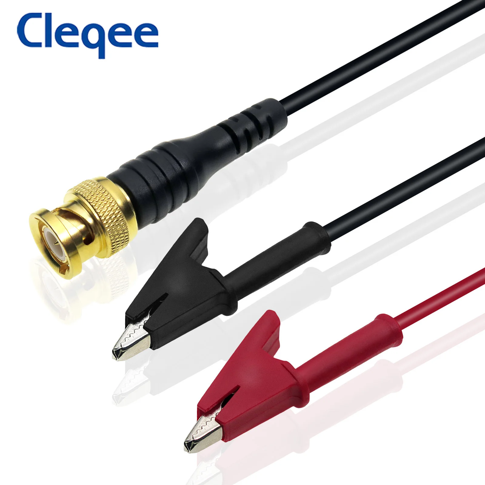 Cleqee P1061 Gold-plated BNC Q9 To Copper Dual Crocodile Alligator Clips Oscilloscope Test Lead 120cm Probe Cable