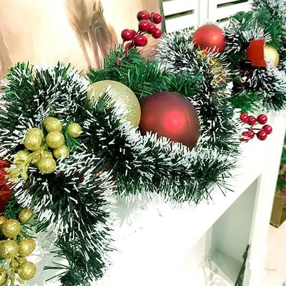 5 шт. 2 м Рождественская гирлянда Рождественская елка украшения Рождественская Елка зеленая лента мишура вечерние кухонные принадлежности# 3F
