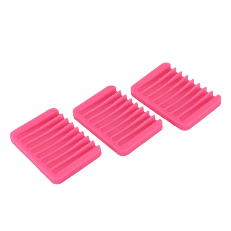 

Soap Dish Waterfall Soap Tray Holder for Shower/Bathroom/Kitchen/Counter Top Keep Soap Dry Easy Clean Flexible Silicone 3 Pack (