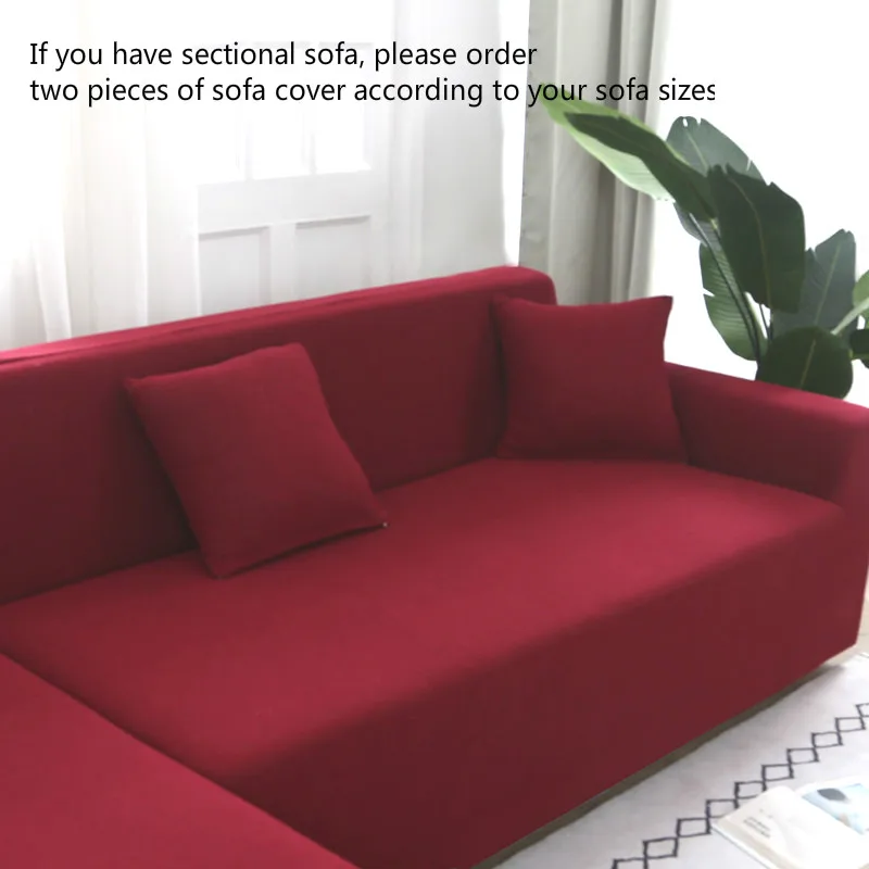 Red SunnyRain 1-Piece толстый красный стрейч диван-Крышка для гостиной эластичный диван-крышка диване с защитой от воды - Цвет: Red