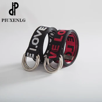 

New Style Print Belt Men Women Unisex Plain Webbing Belts High Quality Nylon Belts Fashion Men Jeans Waist Belt Waistband Love