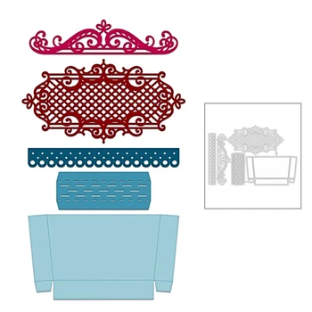 

2020 New Box and Edge Pattern Background Embossing Lace Metal Cutting Dies For DIY Scrapbooking Greeting Card Cut Paper no Stamp