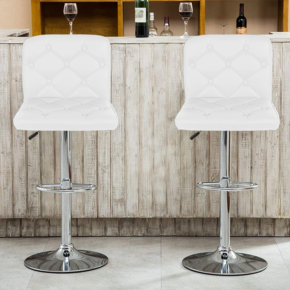 

2Pcs/set Modern Synthetic Leather Swivel Bar Stool Height Adjustable Counter Pub Chair Tabouret De Bar HWC