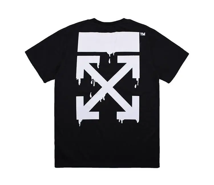 Симпсон 19SS Off-White OW arrow унисекс милая пара влюбленных моделей хлопок Повседневная мода короткий рукав круглый вырез Футболка
