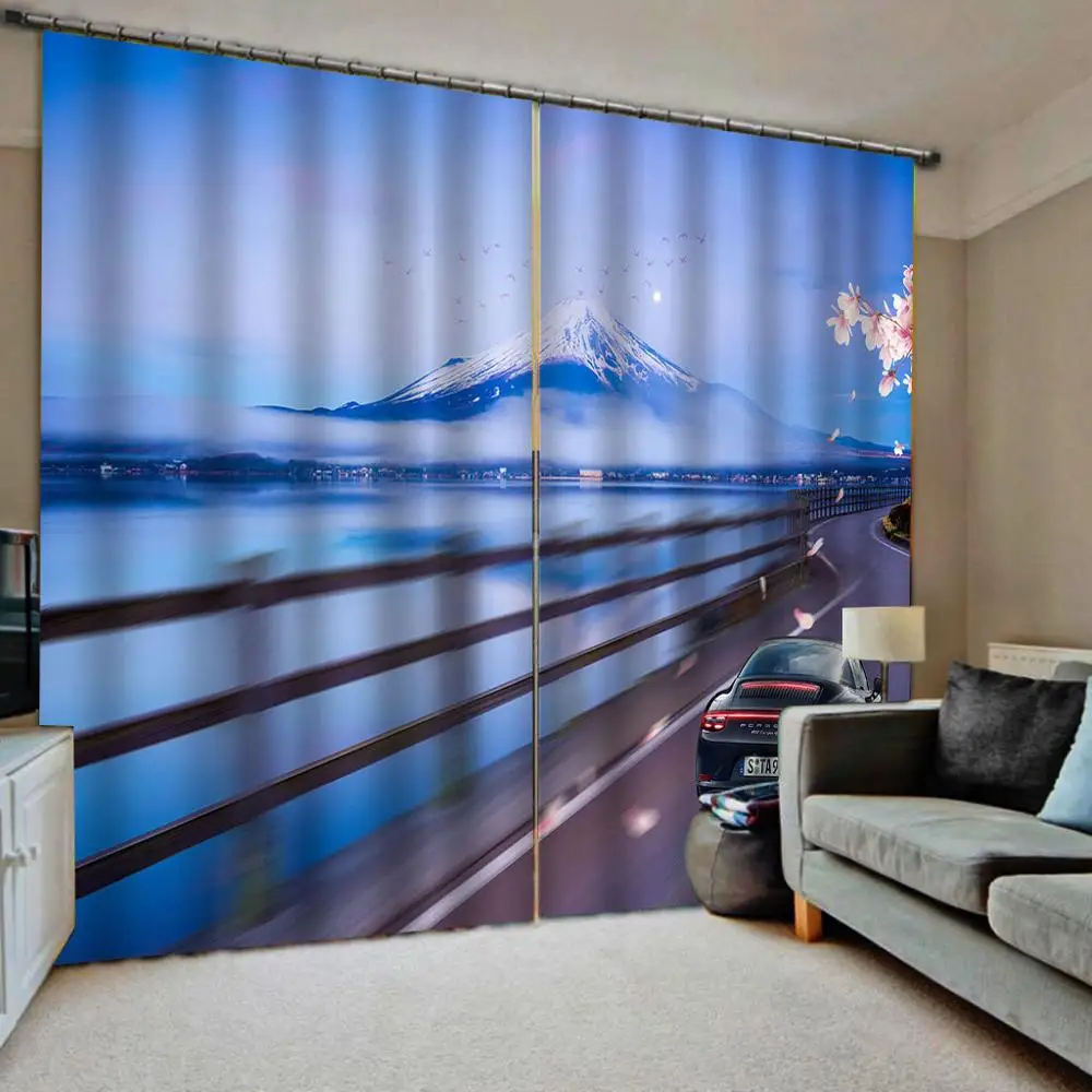 Sea view luxury jacquard curtains Modern blackout for window picture | Дом и сад