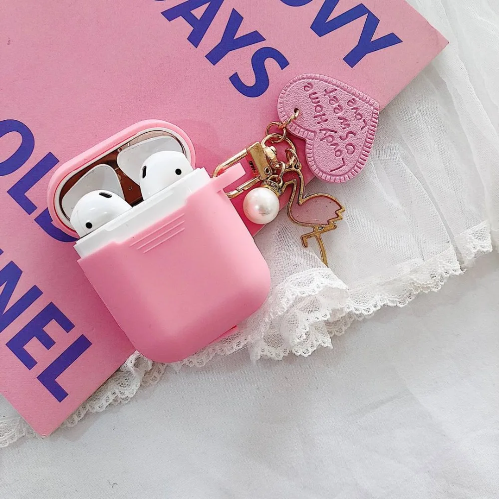 Для AirPods чехол, роскошный подвесной орнамент с кольцом для ключей, Мультяшные аксессуары, силиконовый чехол, беспроводная Крышка для наушников для Airp ods 2