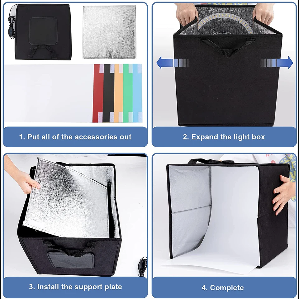 PULUZ 60x60 Photo Studio Light Box Photography Studio Shooting Light Tent Box With 6 Colors Backgrounds - | Professional Photo & Video Equipment Supplier - View #7