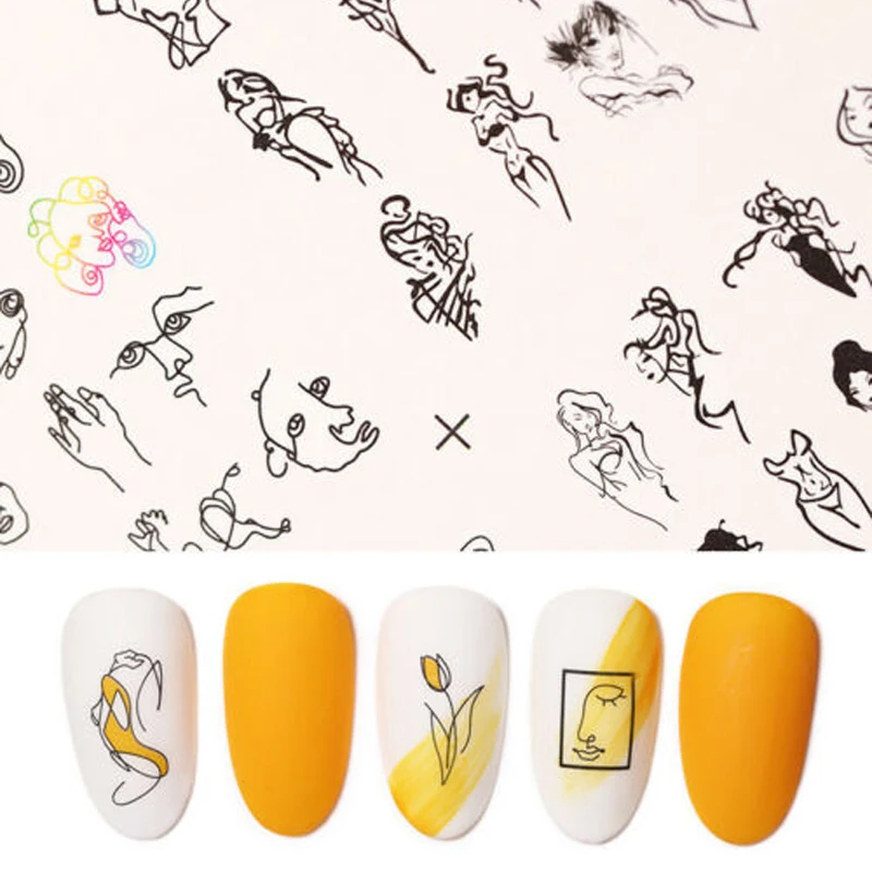 Наклейка на ногти водная аппликация лицо животное как смешанный шаблон переводная наклейка Дизайн ногтей украшение