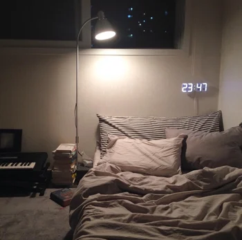 

home decoration electronic clock wall clock stereo alarm clock simple modern decoration led small night light digital clock