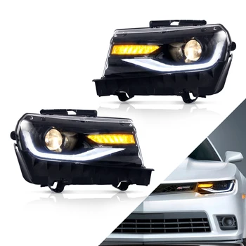 

VLAND Car Styling Headlight For Chevrolet Camaro 2014 2015 LED DRL Sequential Turn Signal Projector Front Lamps Assembly