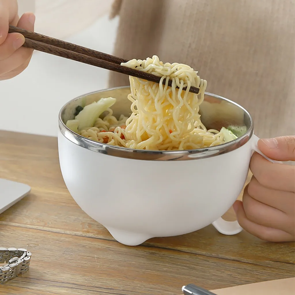 Миска для лапши из нержавеющей стали с ручкой контейнер для еды чаши для риса и супа чаши